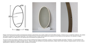 Bespoke Wall Hanging Ovalis™ Mirror Front Illumination Minimalist Brass Frame with Neska Bronze Patina Finish (970 x 480 x 30mm)