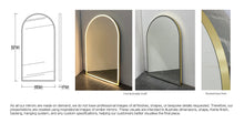 Bespoke Wall Hanging Arcus™ Mirror Front Illumination Minimalist Frame Brushed Brass  (970 x 480 x 30mm)