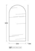 Bespoke Wall Hanging Arcus™ Mirror No Illumination Minimalist Frame Matte Black Finish (RAL 9005) (1340 x 610 x 24mm)