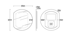 Bespoke Wall Hanging Orbis™ Trecus Mirror Back Illumination- Customer Provides the LED Strip Minimalist Frame Matte Black Finish (1000mm x 24mm Depth)