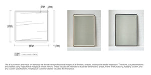 Set of 2 Quadris™ Front Illuminated Rectangular Mirror Mitred Full Frame (H 610mm x W 660mm x D 31mm)
