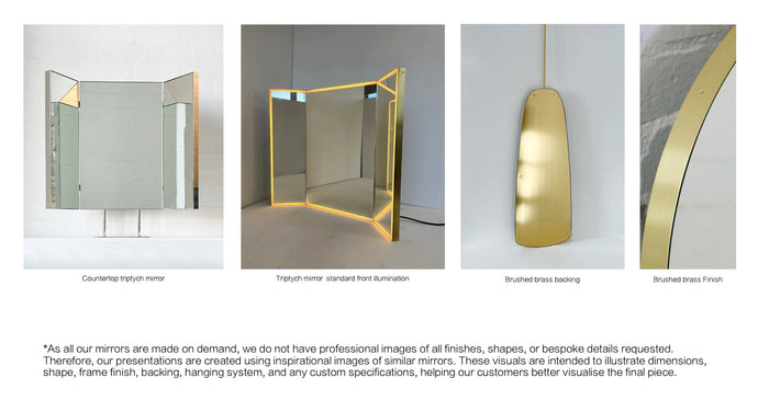 Bespoke AP Triptych countertop mirror