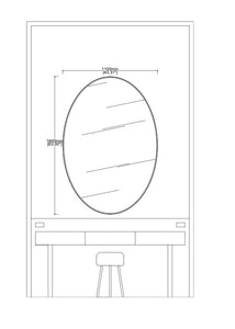 Bespoke Wall Hanging Ovalis™ Mirror Front Illumination Minimalist Fame Brushed Brass Finish (1600 x 1100 x 31mm)