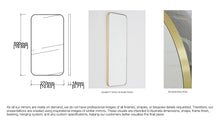 Bespoke Wall Hanging Quadris™ Mirror Minimalist Frame Polished Brass Finish (500 x 270 x 18mm)