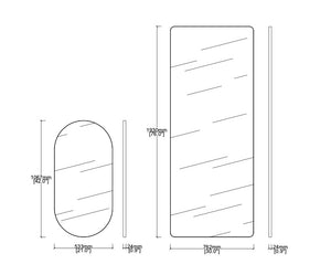 Set of 2 Bespoke Mirrors for MEADQUIN - Capsula™ and Quadris™ Mirrors Brushed Brass Frame Finish No Illumination