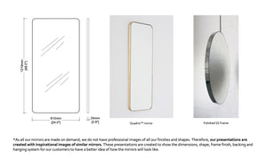 Set of 2 Bespoke Quadris™ Wall Hanging Mirrors Polished Stainless Steel Finish Round Corners (1219 x 610 x 24mm)