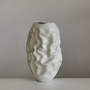 No. 126 Medium Large White Dehydrated Form, Unique Ceramic Sculpture Vessel