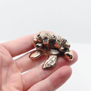 Handcast Miniature Sea Turtle Animal Bronze Sculpture by Javier de la Rosa