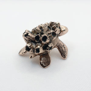 Handcast Miniature Sea Turtle Animal Bronze Sculpture by Javier de la Rosa