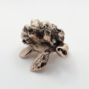 Handcast Miniature Sea Turtle Animal Bronze Sculpture by Javier de la Rosa