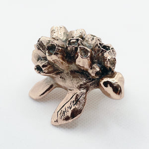 Handcast Miniature Sea Turtle Animal Bronze Sculpture by Javier de la Rosa
