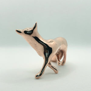 Handcast Miniature Fox Bronze Sculpture by Javier de la Rosa