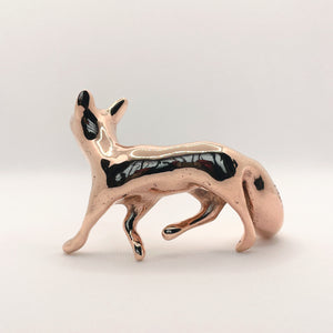 Handcast Miniature Fox Bronze Sculpture by Javier de la Rosa