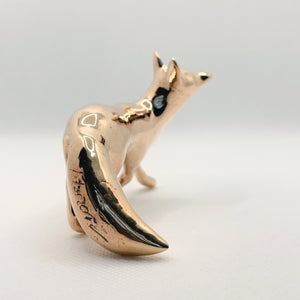 Handcast Miniature Fox Bronze Sculpture by Javier de la Rosa