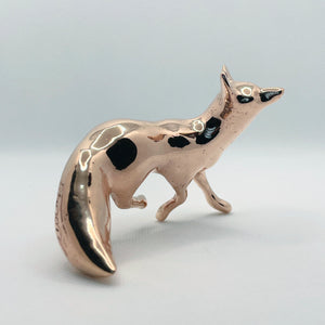 Handcast Miniature Fox Bronze Sculpture by Javier de la Rosa