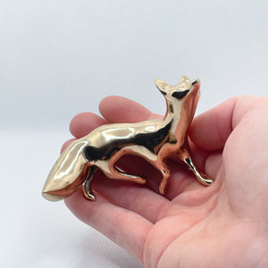 Handcast Miniature Fox Bronze Sculpture by Javier de la Rosa