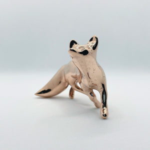 Handcast Miniature Fox Bronze Sculpture by Javier de la Rosa