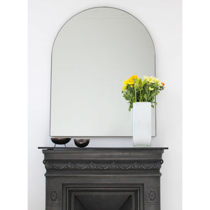 20% off Ready to Ship - Arcus™ Arch shaped Overmantel Mirror with Contemporary Bronze Patina Frame