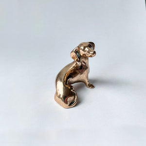 Handmade Bronze Cast Neska Miniature Dog Sculpture