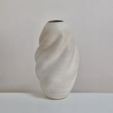 Tall Wave White Form Vessel, Unique Ceramic Sculpture