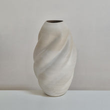 Tall Wave White Form Vessel, Unique Ceramic Sculpture