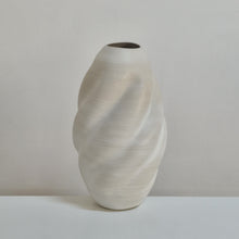 Tall Wave White Form Vessel, Unique Ceramic Sculpture