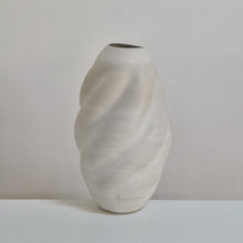 Tall Wave White Form Vessel, Unique Ceramic Sculpture