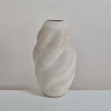 Tall Wave White Form Vessel, Unique Ceramic Sculpture