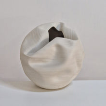 White Organic Form Vessel, Unique Ceramic Sculpture