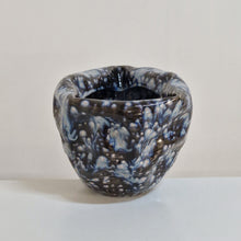 Large Irregular Form Ceramic Sculpture with Black and Blue Glaze