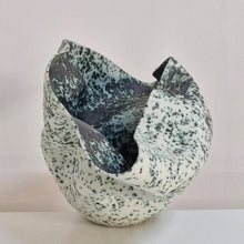Wide Undulating Form with a Speckled Glaze, Ceramic Sculpture Vessel
