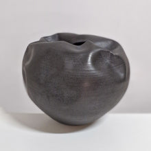 Breathing In Enclosed Black Form, Unique Ceramic Sculpture Vessel