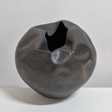 Breathing In Enclosed Black Form, Unique Ceramic Sculpture Vessel