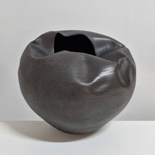 Breathing In Enclosed Black Form, Unique Ceramic Sculpture Vessel