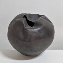 No. 155 Breathing In Enclosed Black Form, Unique Ceramic Sculpture Vessel