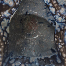 No. 160 Large Irregular Form Ceramic Sculpture with Black and Blue Glaze