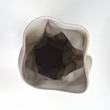 No. 164 White Crumpled Form Ceramic Vessel, Unique Sculpture
