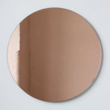 Orbis™ Blue Tinted Round Contemporary Frameless Mirror with Floating Effect