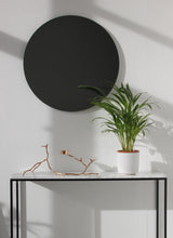 In Stock Orbis™ Black Tinted Round Minimalist Frameless Mirror, Large