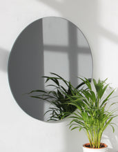 In Stock Orbis™ Black Tinted Round Minimalist Frameless Mirror, Large