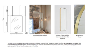 Bespoke Suspended Quadris™ Mirror Double Sided Brushed Brass Frame 2 rods (1219 x 914 x 30mm)