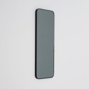 20% Off Ready to Ship - Quadris™ Rectangular Black Tinted Contemporary Mirror with a Black Frame