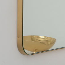 Quadris™ Illuminated Rectangular Contemporary Mirror with Brass Frame, Oversized