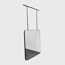 Quadris™ Suspended Rectangular Mirror with Minimalist Blackened Stainless Steel Frame