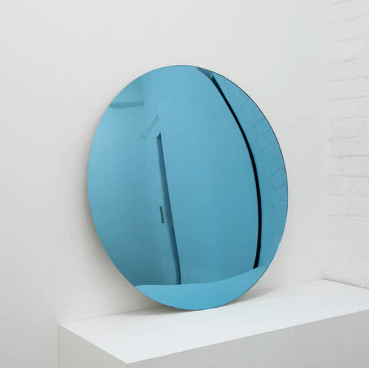 Bespoke Obis™ Convex Mirror Blue Tinted Frameless with Floating Effect (914mm)- Final Payment