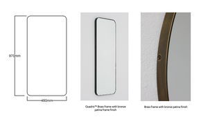 Bespoke Quadris™ Mirror Brass Frame with Bronze Patina Finish (940 x 480 x 18mm)
