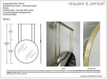 Set of 2 Bespoke Suspended Orbis Mirrors Brushed Brass Frame Diam 914 and Diam 1219