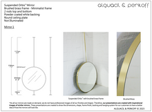 Set of 2 Bespoke Suspended Orbis Mirrors Brushed Brass Frame Diam 914 and Diam 1219