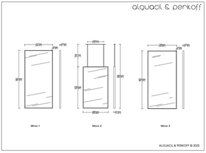 Set of Three Bespoke Mirrors - Quadris™ Mirrors - One Suspended - All with Nickel Plated Frames