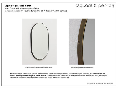 Bespoke Capsula™ Mirror Brass Frame with a Bronze Patina Finish Depth (991 x 660 x 24mm)